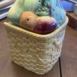Vintage Fruit Basket Ceramic Home Accent
